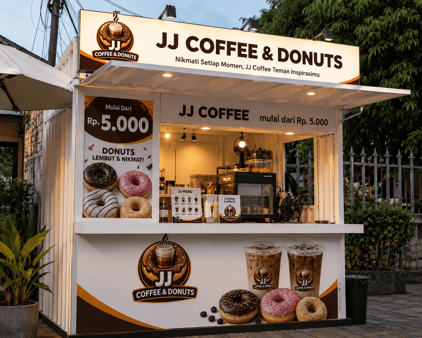 Jasa booth container booth kopi tenda promosi