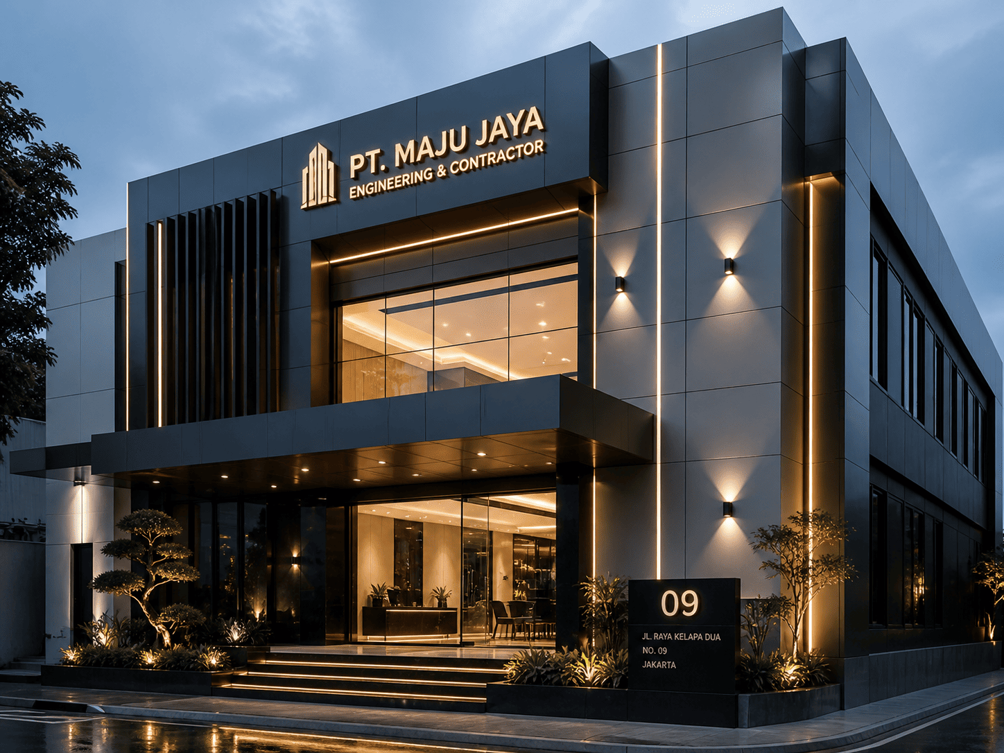 Jasa eksterior ACP aluminium composite panel gedung
