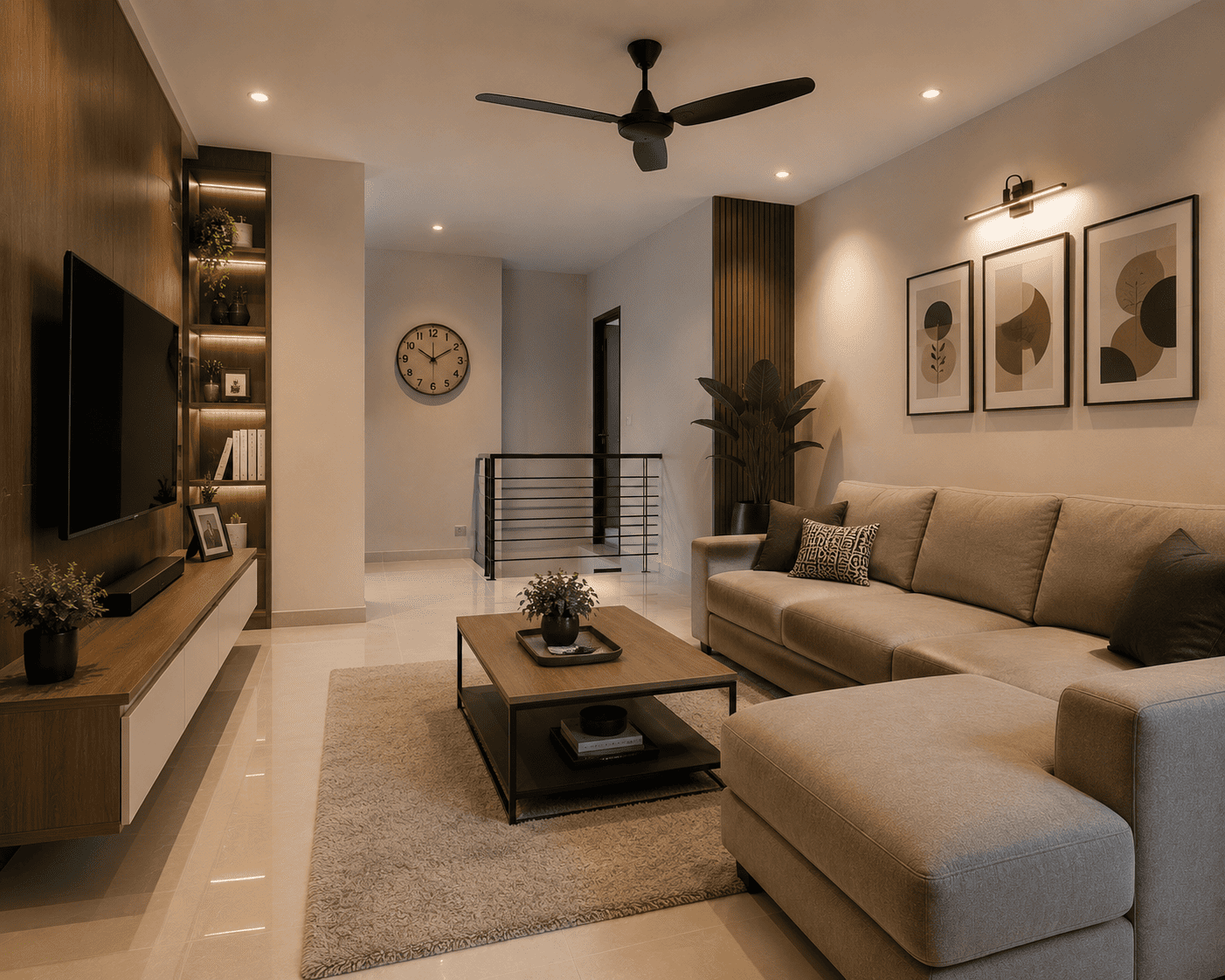 Interior ruang keluarga modern Surabaya