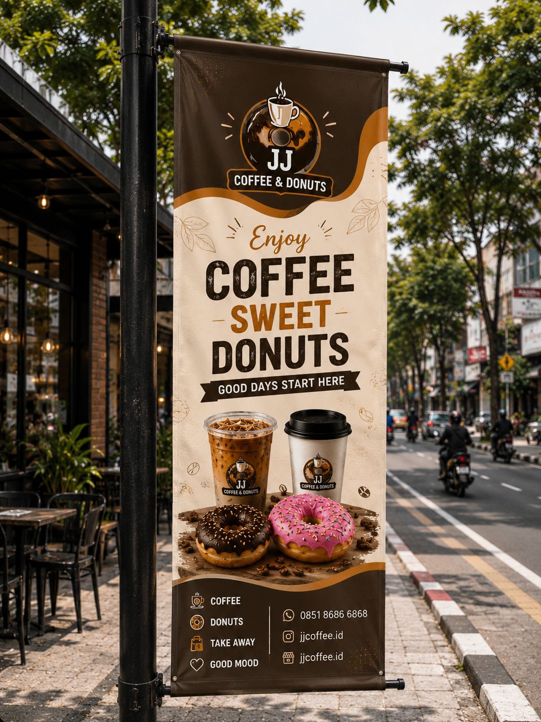 Jasa pemasangan umbul umbul dan T banner outdoor